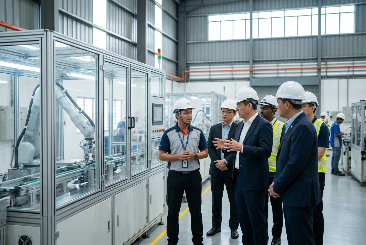 Clean modern factory interior in Malaysia